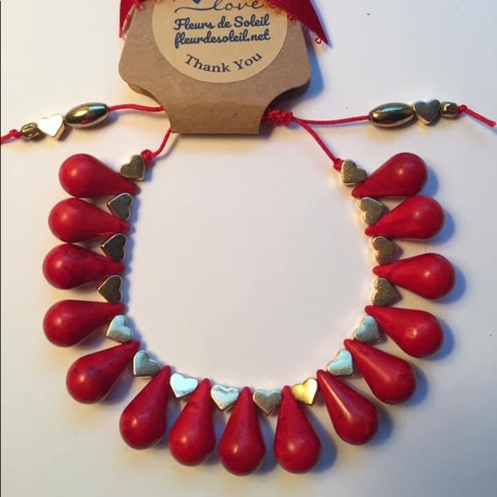 Red drop bead bracelet